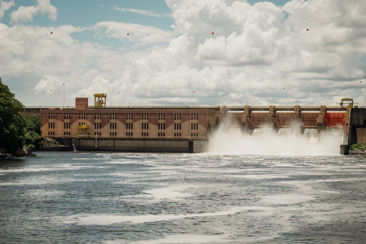 A dam controls tailwater flows and temperatures year-round