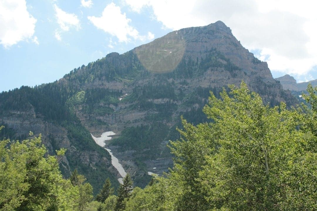 Mountain river flowing through alpine valley in the San Juan Mountains near Telluride, Colorado