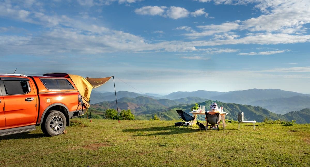 Everything you need for a week on the river fits in the back of a truck.